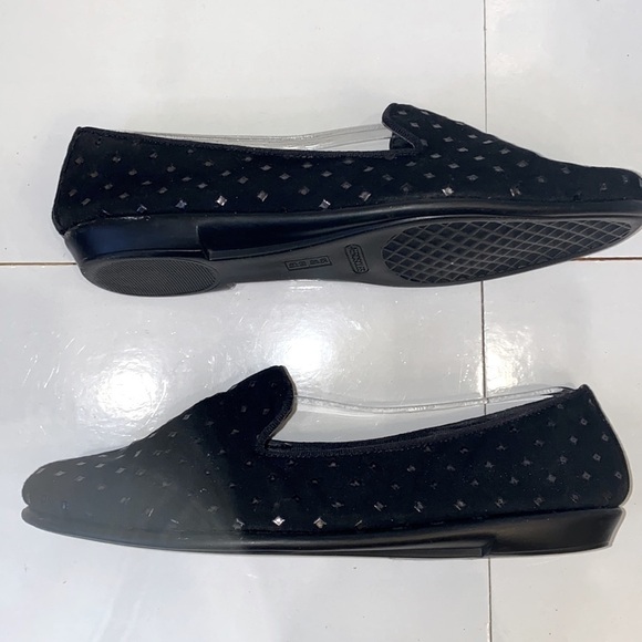 Aerosoles black fabric loafers with gunmetal studs. Padded. Traction soles. 8.5 - Picture 4 of 9